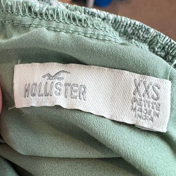 Hollister Green Floral Short Sleeve Mini Dress with Shorts size XXSP Cottagecore - Picture 6 of 9